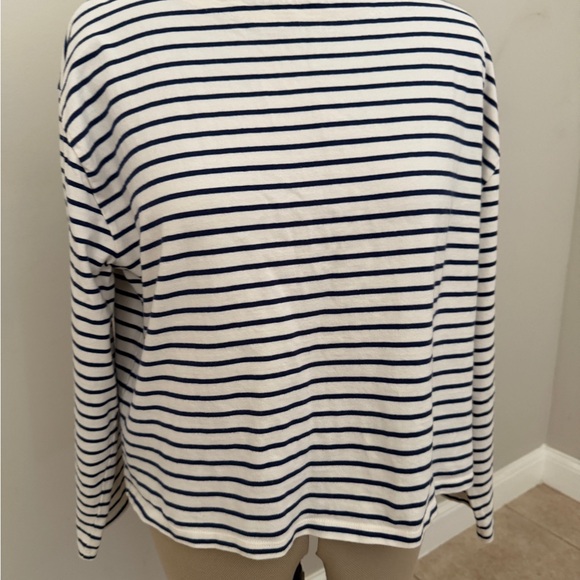 J. Crew Navy & White Striped Bow-Back Top - Picture 5 of 7